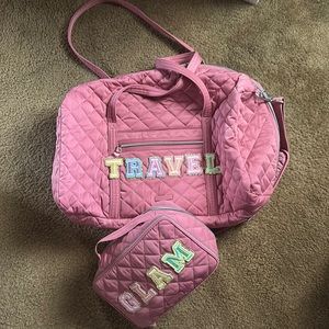 Vera Bradley travel set with stony clover patches